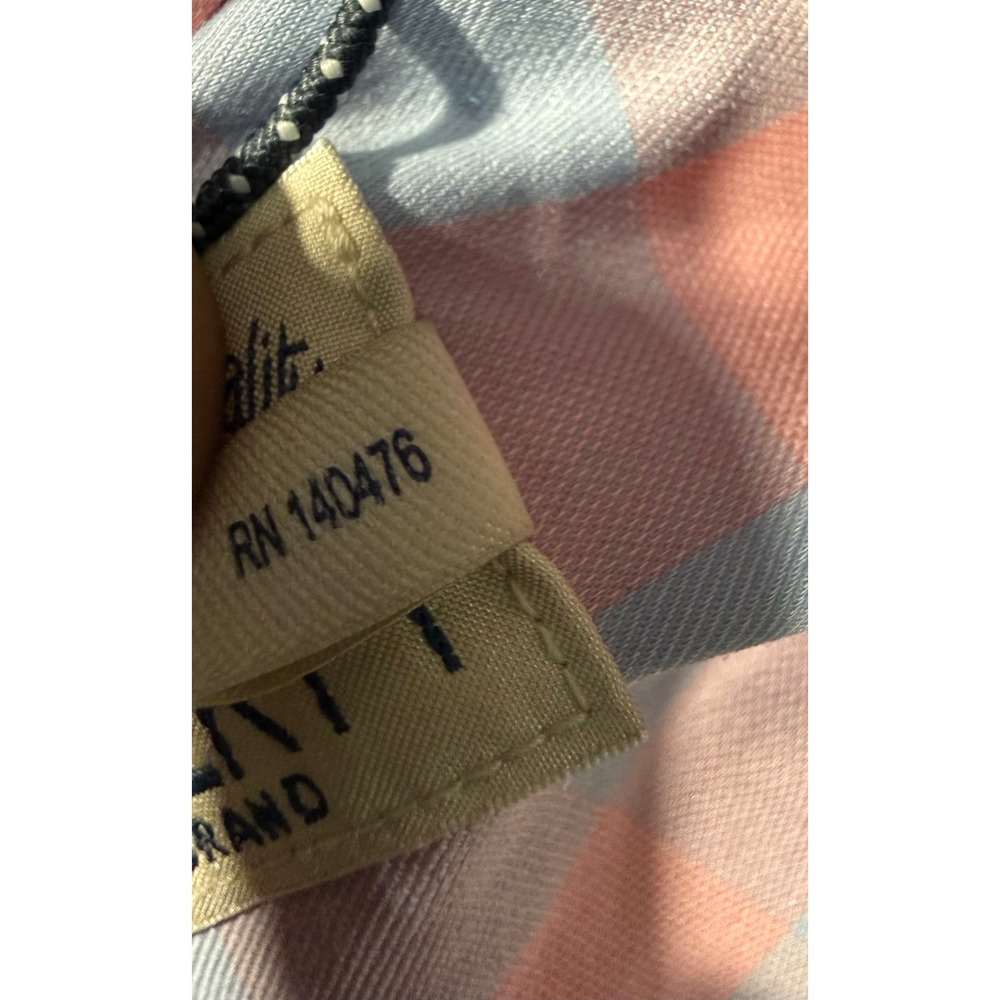 Faherty Brand Mens Short Sleeve Gingham Button Down Shirt Pink Blue Size M - Picture 6 of 7